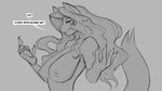 16:9 anthro areola big_breasts breasts cheese_quesadilla dialogue digital_drawing_(artwork) digital_media_(artwork) domestic_cat english_text felid feline felis female hair jojo's_bizarre_adventure jojo_quote long_hair looking_at_viewer mammal meme menacing_approach monochrome nipples nude solo talking_to_viewer text watsup widescreen