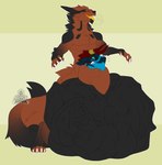 absurd_res animal_genitalia anthro anthro_pred balls canid canine demon digestion digital_media_(artwork) fox genitals haloren hel_(shiretsuna) hi_res larger_prey male male/male male_pred male_prey mammal moghrlor sheath sheath_vore smaller_pred vore