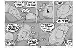 2016 anon anthro awake bed bed_sheet bedding blanket blush bodily_fluids censored comic convenient_censorship cuddling dialogue duo english_text eyelashes female fingering fondling furniture generation_1_pokemon happy hotel human human_on_anthro implied_rape inside interspecies lying male male/female mammal monochrome nervous nidoqueen night nintendo pillow pokemon pokemon_(species) queenie_(shoutingisfun) question_mark scalie scared shocked shoutingisfun sleeping slightly_chubby smile sweat text worried