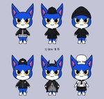 2020 :3 animal_crossing anthro barefoot baseball_cap beanie big_head black_beanie black_bottomwear black_clothing black_coat black_hat black_headwear black_jacket black_robe black_skirt black_topwear blue_body blue_fur bottomwear chef_hat closed_smile clothing coat countershade_face countershade_feet countershade_fur countershade_hands countershade_tail countershading digital_media_(artwork) dipstick_tail domestic_cat featureless_crotch feet felid feline felis fingers front_view fur grey_background hat headgear headwear hidane jacket japanese_text male mammal markings mouth_closed nintendo pockets robe shirt simple_background skirt smile solo standing streetwear tail tail_markings text toes tom_(animal_crossing) topwear translation_request white_body white_clothing white_countershading white_fur white_hat white_headwear white_jacket white_shirt white_topwear yellow_sclera zipper