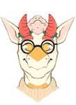 anthro blush cake cheesecake closed_smile clothed clothing dessert dragon eyebrows eyewear fingers food glasses hi_res humanoid male mouth mouth_closed mythological_creature mythological_scalie mythology nude reptile scalie simple_background smile solo sweater topwear unknown_species