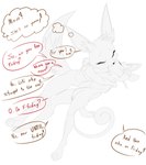 2015 anthro curled_tail dialogue duo eevee eyeofcalamity eyes_closed female female/female fluffy fluffy_tail french_kissing generation_1_pokemon genitals hi_res hug kissing monochrome neck_tuft nintendo on_partner pokemon pokemon_(species) pussy rattata requesting sex_request tail tuft