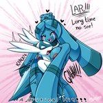 1:1 2021 anthro artist_name bellaria_(latiar) black_heart black_text blue_body breasts bronzong dialogue digital_media_(artwork) duo english_text exclamation_point eyebrows eyelashes eyes_closed female generation_3_pokemon generation_4_pokemon heart_symbol hi_res hug lar_(latiar) latiar latios legendary_pokemon male motion_lines nintendo nude number open_mouth open_smile pokemon pokemon_(species) smile sound_effects teeth text tongue white_text