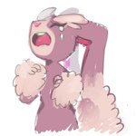 2020 ambiguous_gender anthro bodily_fluids brown_body colored_sketch crying digital_media_(artwork) eyelashes fingers flavia-elric fluffy_ears generation_4_pokemon hi_res lopunny mimi_(flavia-elric) nintendo open_mouth paint_tool_sai_(artwork) pink_nose pokemon pokemon_(species) sad simple_background sketch solo tears teeth tongue white_background