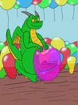 2d_animation 3:4 animated anthro balloon dragon feral genitals hi_res hump inflatable male mythological_creature mythological_scalie mythology penis rathkin reptile scalie short_playtime solo