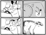 absurd_res accident anthro bat border car car_crash car_interior comic comic_panel dan_(danglebat) danglebat greyscale hi_res inside_car inside_vehicle kristalkarma male mammal monochrome motor_vehicle solo suicide surprise surprised_expression tired_expression tired_eyes tired_of_this_shit vehicle white_border