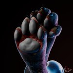 1:1 3d_(artwork) c4d cinema_4d_(artwork) clothing daytia digital_media_(artwork) feet fluffy foot_focus fur hi_res isaacjexo latex latex_clothing male pawpads paws rexouium solo