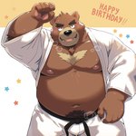 Rating: q
ID: 4867422
Date: 2024-06-20 20:11:25 -0400
Status: active
Score: 47
1:1 2024 absurd_res anthro barazoku bear belly big_belly black_claws black_nose blush bodily_fluids bottomwear brown_body brown_fur bulge claws clothing countershade_snout countershading english_text fur hi_res juuichi_mikazuki keikogi kemono male mammal martial_arts_uniform morenatsu musk navel nipples overweight overweight_anthro overweight_male pants pawpads pecs pink_pawpads pubes snout solo sportswear sweat tan_body tan_countershading text tulrang post #4867422