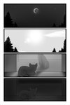 2015 2:3 adobe_photoshop_(artwork) ambiguous_gender american_shorthair cloud comic crescent_moon day detailed_background digital_drawing_(artwork) digital_media_(artwork) digitigrade domestic_cat duo felid feline felis feral fur glass glass_door greyscale hi_res inside jasper_(serenity) lying male_(lore) mammal monochrome moon night oriental_shorthair outside paws plant saul_(serenity) sebdoggo serenity_(comic) shaded short_tail sitting sky soft_shading star tail trapped tree