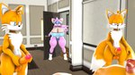 16:9 2021 2_tails 3d_(artwork) anthro balls bat bessi_the_bat big_breasts big_ears black_nose blue_clothing blueapple boots breasts canid canine clothing countershade_face countershade_fur countershade_tail countershade_torso countershading digital_media_(artwork) door doorway duo erection female floor fluffy fluffy_tail footwear fox fur genitals hi_res humanoid_genitalia humanoid_penis inside looking_down male mammal masturbation membrane_(anatomy) membranous_wings miles_prower multi_tail nude outlet penis pink_body pink_fur sega shoes sonic_the_hedgehog_(series) tail vein veiny_penis wall_(structure) white_body white_boots white_clothing white_ears white_footwear white_fur widescreen wings wood wood_floor