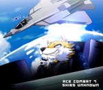 ace_combat ace_combat_7 aircraft airplane anthro bandai_namco canid canine canis cockpit duo fur grin inside_airplane jet male mammal multicolored_body multicolored_fur pilot sa.bird smile solo_focus su-57 su-57_felon trigger_(ace_combat_7) vehicle white_body white_fur wolf yellow_body yellow_fur