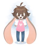 2016 ambiguous_gender animated anthro ashton_(nini) biped brown_hair clothed clothing femboy hair hi_res lagomorph leporid long_ears male male/ambiguous mammal nini_(artist) open_mouth open_smile rabbit short_playtime smile solo