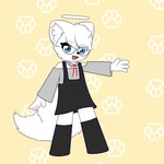 1:1 anthro arctic_fox arctic_wolf canid canine canis femboy fox hi_res kyo_kyopiko kyopiko male mammal solo true_fox wolf