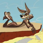 1:1 2024 3_toes 4_fingers abstract_background ai_generated_reference anthro arched_soles arm_tuft bedroom_eyes big_butt biped black_eyes black_nose blue_sky brown_body brown_fur bubble_butt butt cactus calves_up canid canine canis canyon casual_nudity chest_tuft cliff cloud cloudy_sky colored countershade_torso countershading coyote curling_tail curling_toes dated desert detailed digital_drawing_(artwork) digital_media_(artwork) digital_painting_(artwork) ears_front ears_outwards elbow_tuft eyebrows feet feet_up finger_tuft fingers foot_focus fur glance grin grinning_at_viewer half-closed_eyes hand_on_cheek hashtag head_on_hand head_tuft humanoid_feet humanoid_hands humanoid_heel looking_at_viewer looney_tunes lying male mammal multicolored_body multicolored_fur narrowed_eyes natural nude on_elbow on_front outdoor_nudity outside paws pinup pivoted_ears plant plantigrade pose raised_calf raised_eyebrow raised_tail rear_view road sand seductive shaded shoulder_tuft side_view signature skinny sky skyscape smile smiling_at_viewer smirk smirking_at_viewer smug smug_expression smug_eyes smug_face smug_grin soles solo spine stevethedragon tail tail_between_buttocks tail_between_feet tan_body tan_eyebrows tan_fur three-quarter_view toe_tuft toes tuft two_tone_body two_tone_feet two_tone_fur warner_brothers wide_hips wile_e._coyote yellow_sclera