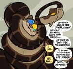 2022 ambiguous/ambiguous ambiguous_gender ambiguous_pred ambiguous_prey anthro anthro_prey brown_body brown_fur brown_scales coiling dialogue domestic_ferret dominant dominant_ambiguous dominant_feral duo english_text feral feral_pred fur haps hi_res hypnosis imminent_vore indian_python kaa_(jungle_book) male male_anthro male_feral mammal mind_control mustelid musteline oral_vore python python_(genus) reptile restrained ringed_eyes scales scalie smile snake speech_bubble submissive submissive_ambiguous submissive_anthro talking_to_another talking_to_partner text the_jungle_book tralalabara_(character) true_musteline verbal_domination vore weasel yellow_eyes