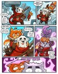 5_panel_comic absurd_res aged_down anthro blockage_(layout) bruno_(ceehaz) canid canine canis ceehaz child comic dog_knight_rpg domestic_dog duo english_text female floating_skull fur hi_res hide_and_seek horizontal_blockage maci_(ceehaz) male mammal nordic_sled_dog orange_body orange_fur pomeranian samoyed spitz text white_body white_fur young