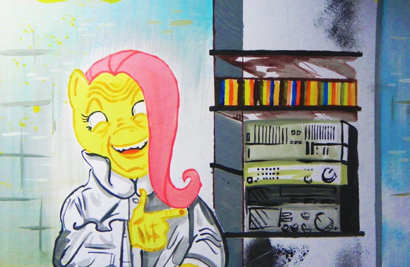 fluttershy and patrick bateman (friendship is magic and etc) created by esprites