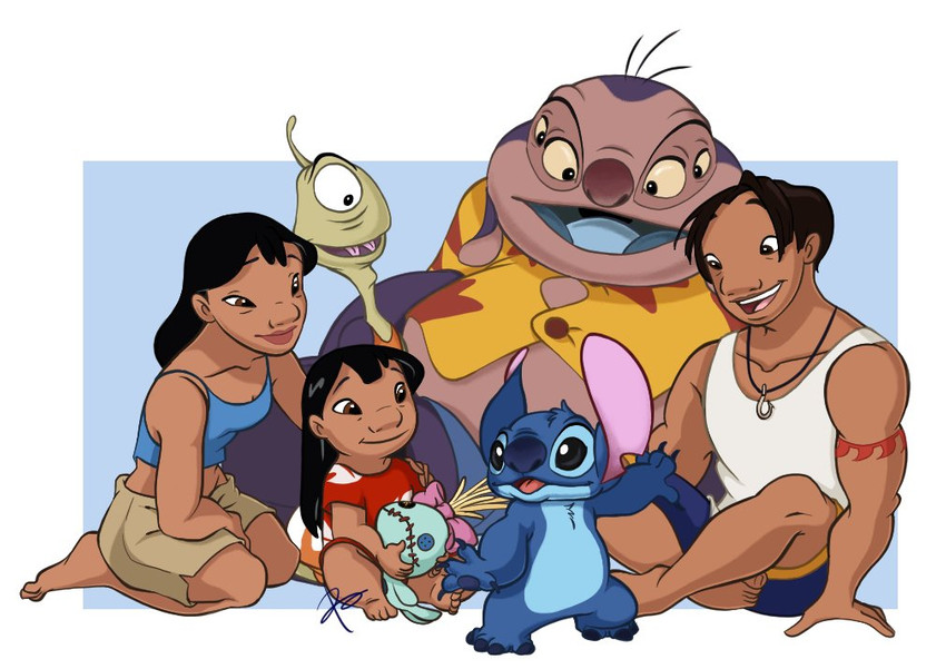 stitch, wendy pleakley, jumba jookiba, david kawena, lilo pelekai, and etc (lilo and stitch and etc) created by mxst16344