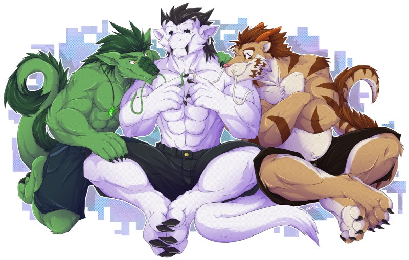 dramon, mel, and zerk (east asian mythology and etc) created by spidersnax (artist)