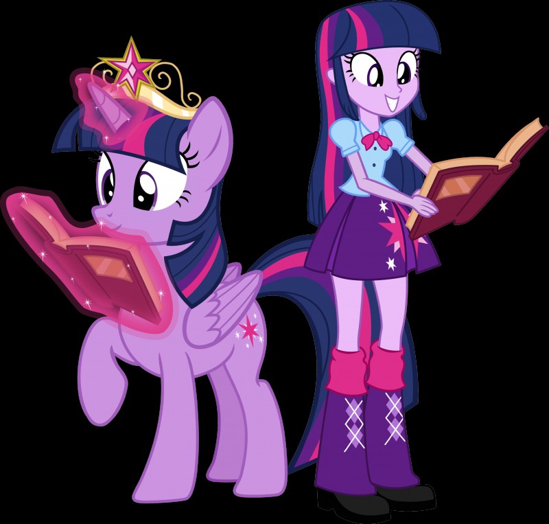 twilight sparkle and twilight sparkle (friendship is magic and etc) created by vector-brony