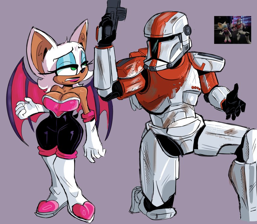 boss, clone commando, and rouge the bat (sonic the hedgehog (series) and etc) created by unlimited-edge