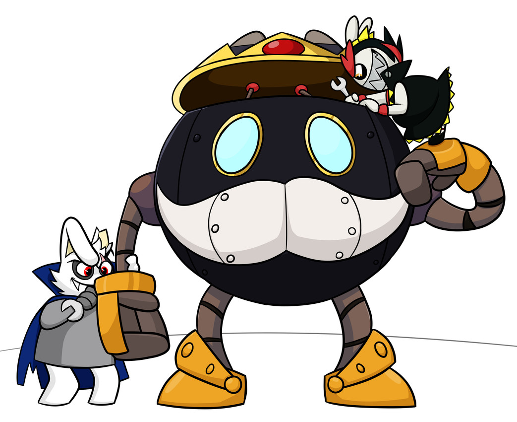 fan character, kanya, mecha king bob-omb, and professor vex (mario plus rabbids sparks of hope and etc) created by hectorcollector