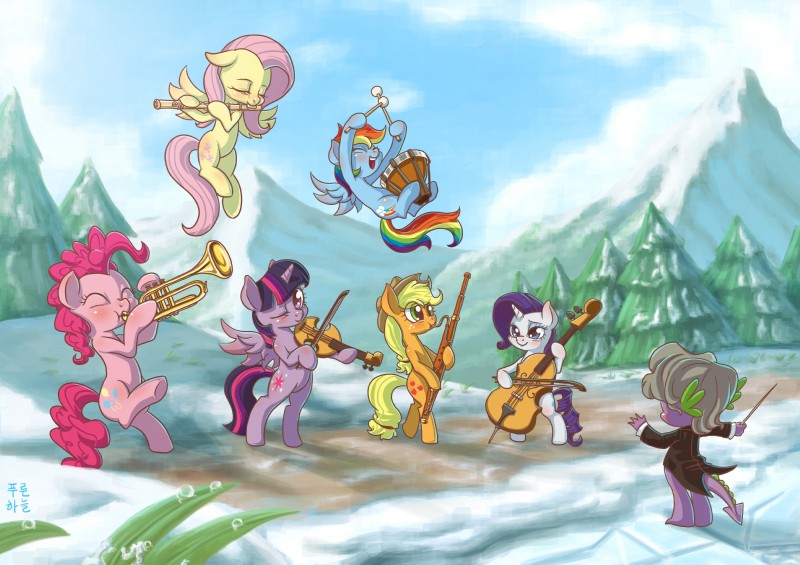 twilight sparkle, rainbow dash, fluttershy, pinkie pie, applejack, and etc (friendship is magic and etc) created by mrs1989