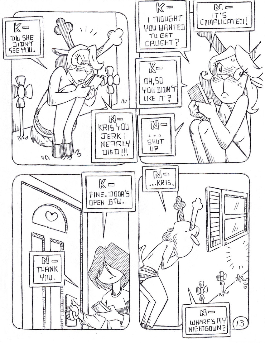 kris dreemurr and noelle holiday (undertale (series) and etc) created by circe (artist)