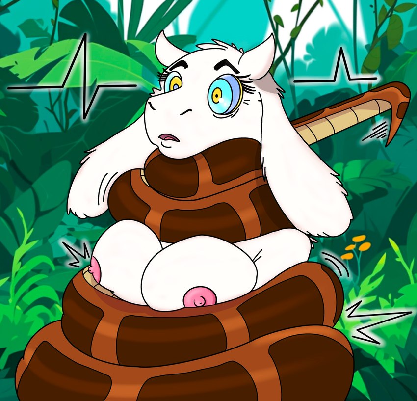 kaa and toriel (undertale (series) and etc) created by mooncouple