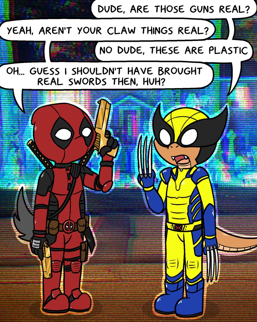 deadpool, gordon, pink, and wolverine (halloween and etc) created by pokefound