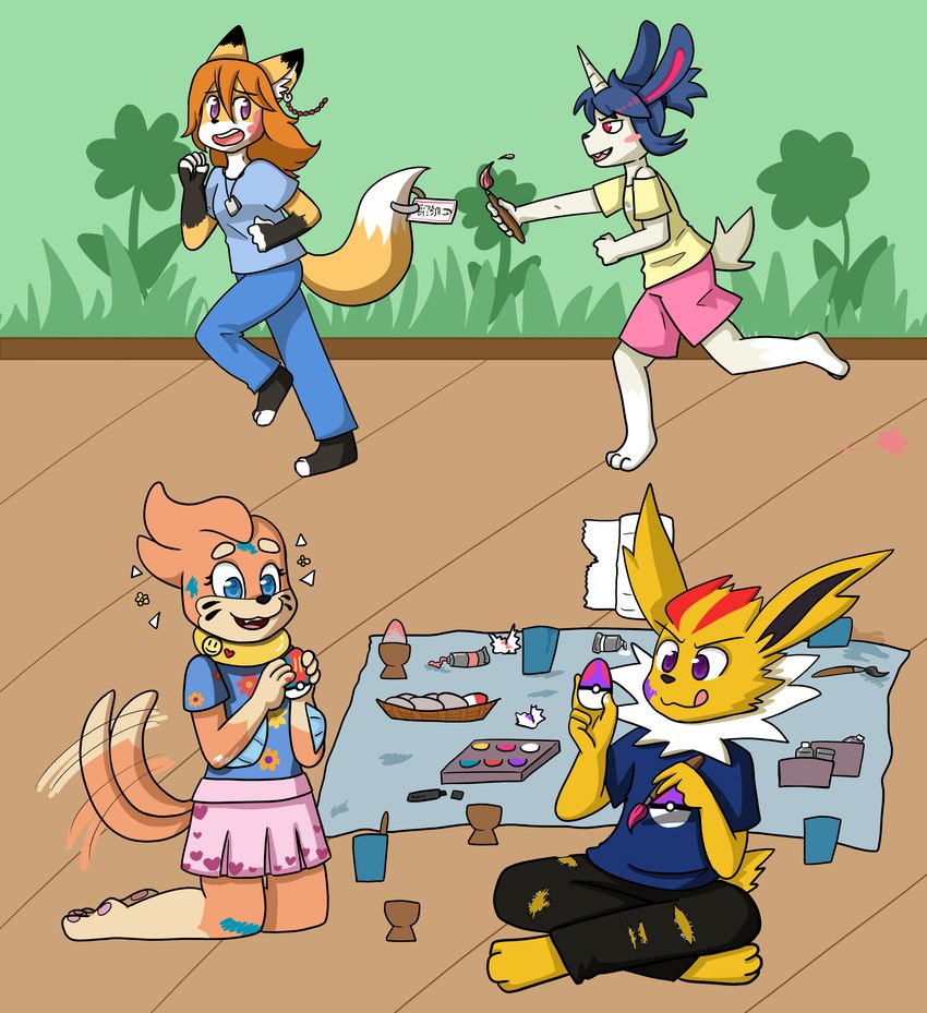 coco, penny the buizel, sakura, and tazer (nintendo and etc) created by fiona (artist)