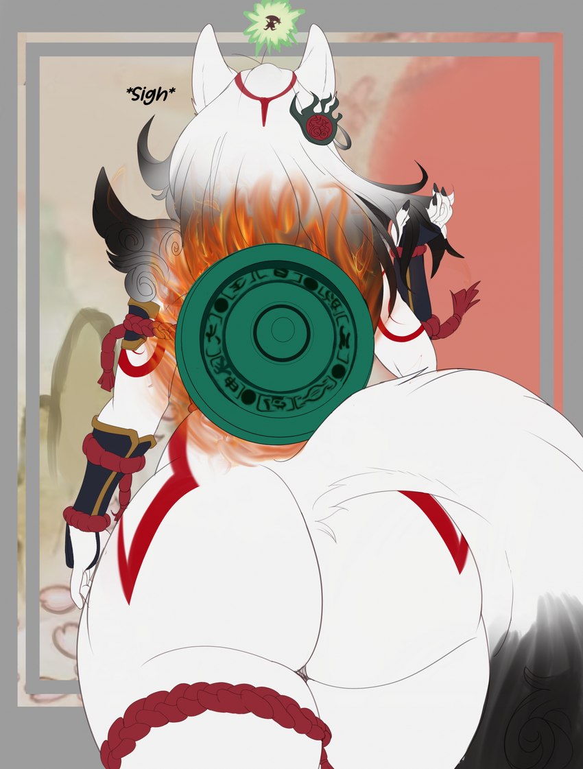 amaterasu and issun (east asian mythology and etc) created by sly shadex