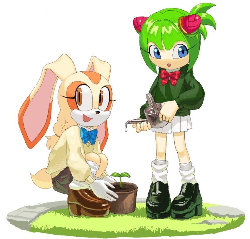 cosmo the seedrian and cream the rabbit (sonic the hedgehog (series) and etc) created by 3i8akira