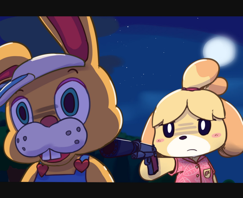 isabelle and zipper t. bunny (animal crossing and etc) created by block (artist)