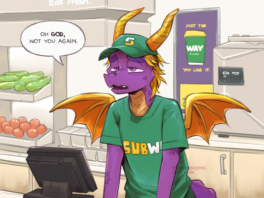 spyro (subway (restaurant) and etc) created by mynameiscomic