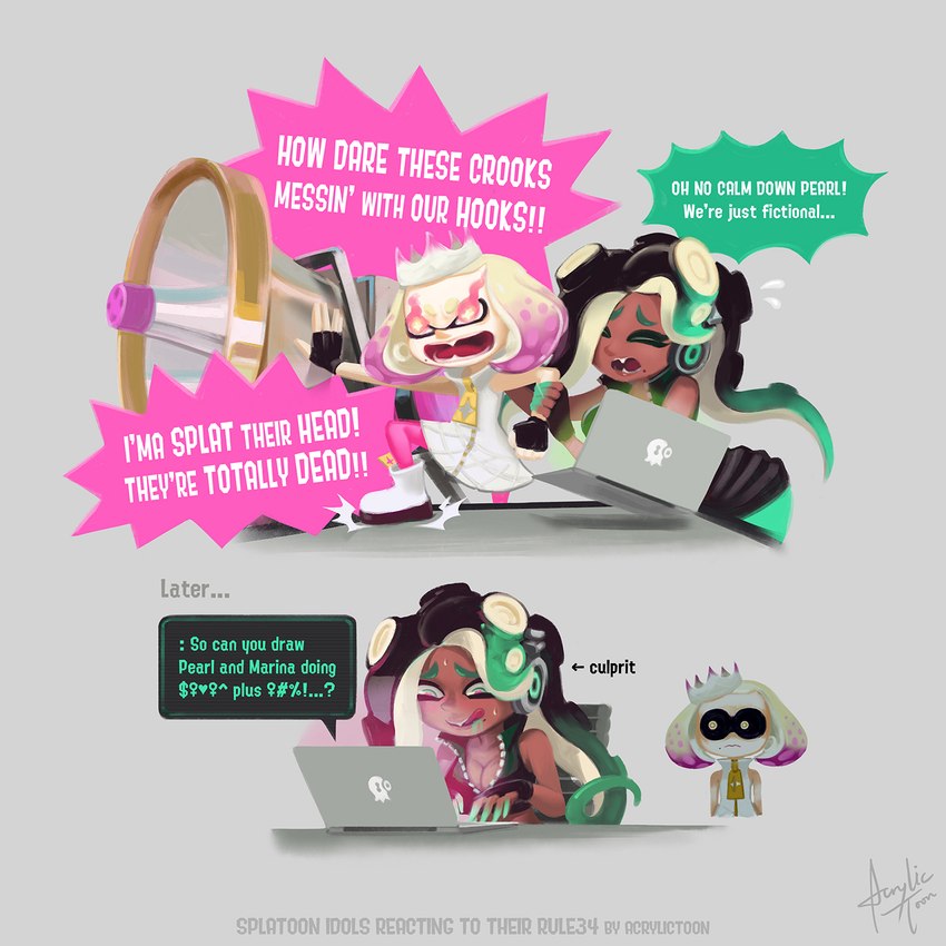 marina and pearl (nintendo and etc) created by acrylictoon