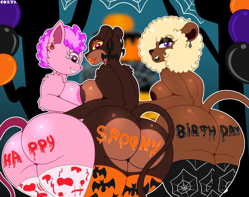 katia, mimosa cat, and zuri (halloween) created by colty8