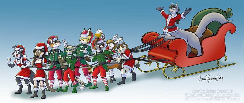 timothy philip martin, rebecca brunner, cheryl kelly, connal davis, lyle kitsune, and etc (christmas) created by brian reynolds