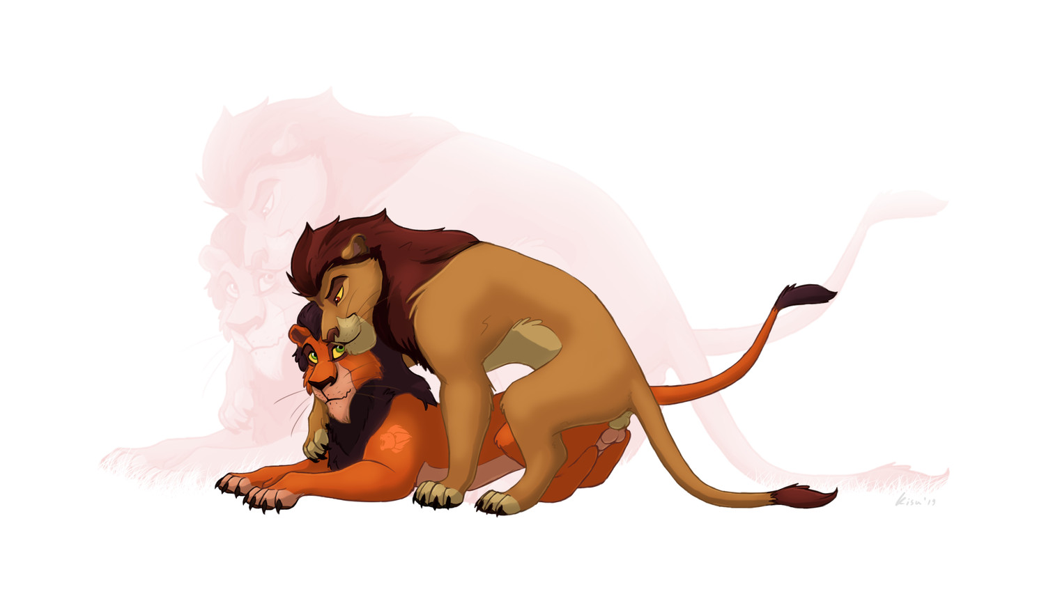 scar, strange lion, and taka (the lion guard and etc) created by kisu