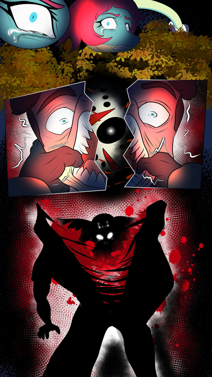 damien payne, jason voorhees, and liz farlane (friday the 13th (series) and etc) created by fuegosonic93