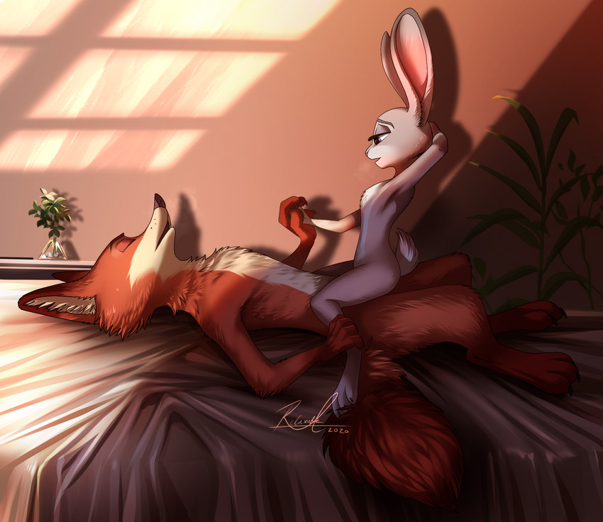 judy hopps and nick wilde (zootopia and etc) created by relaxablefur