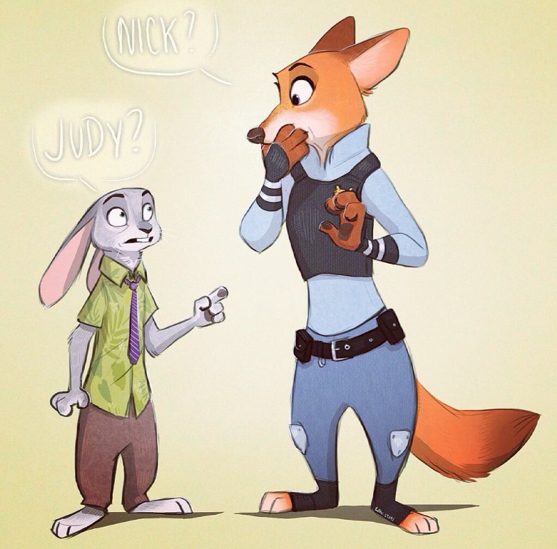 judy hopps and nick wilde (zootopia and etc) created by ritwell