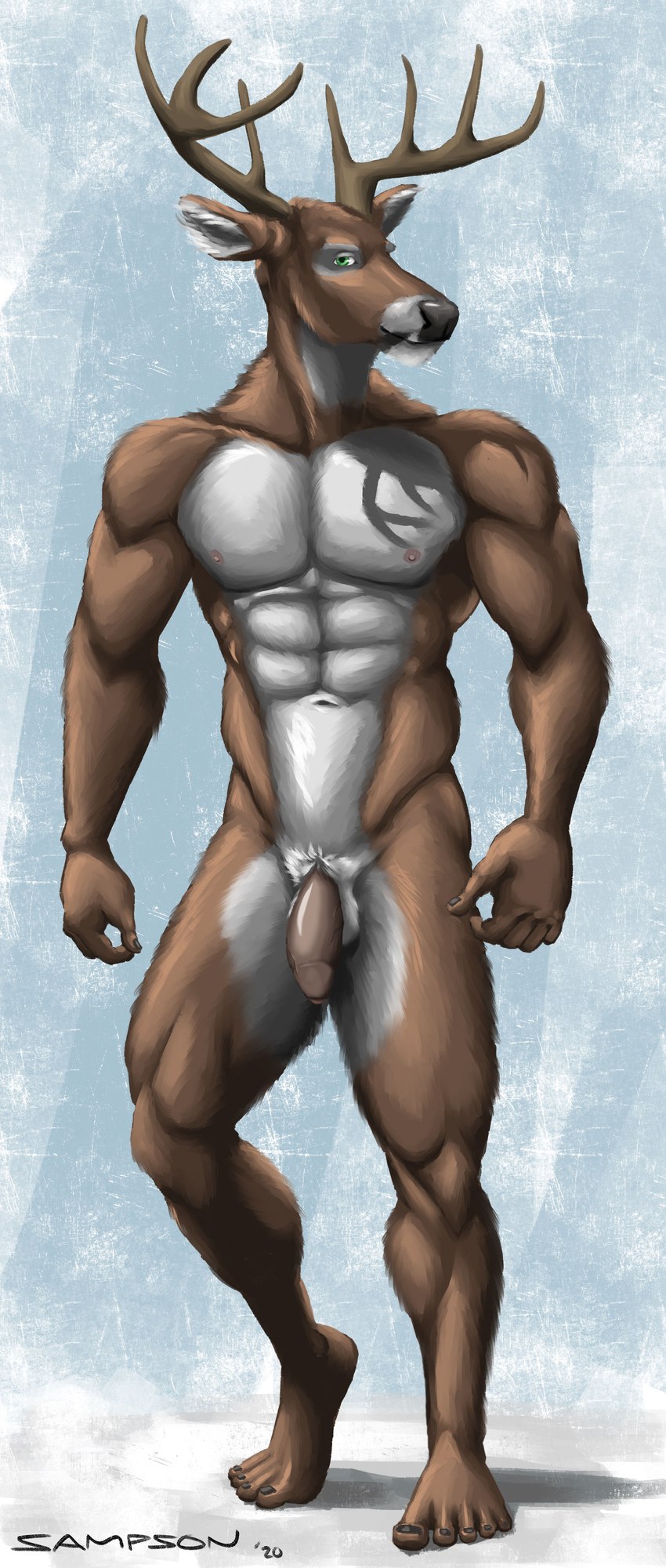 happy nude deer created by sampsonwoof