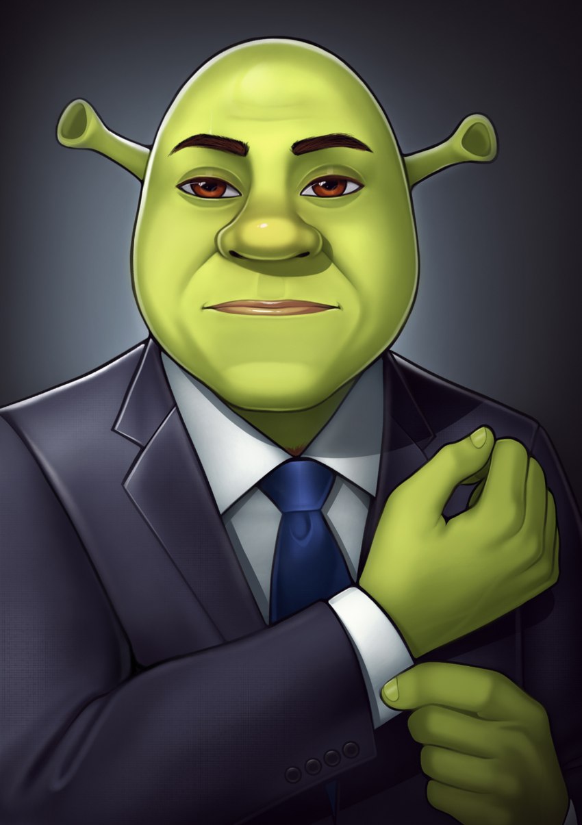 gustavo fring and shrek (shrek (series) and etc) created by loodncrood