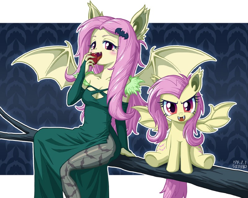 flutterbat and fluttershy (friendship is magic and etc) created by uotapo