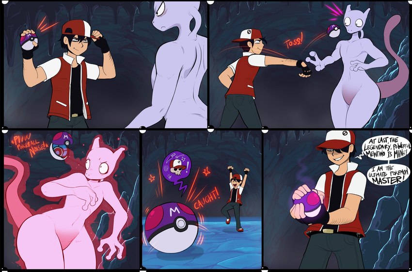 mewtowo, pokemon trainer, and red (nintendo and etc) created by shadman