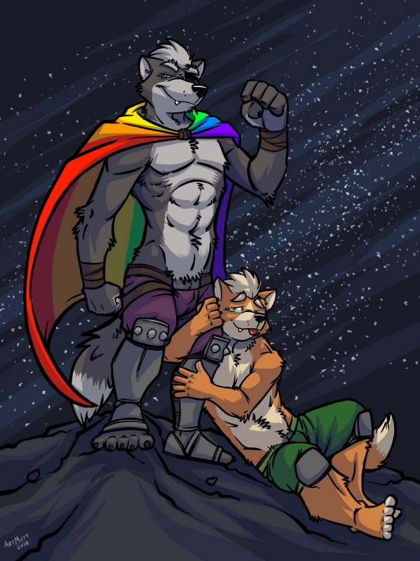 fox mccloud and wolf o'donnell (nintendo and etc) created by k-9