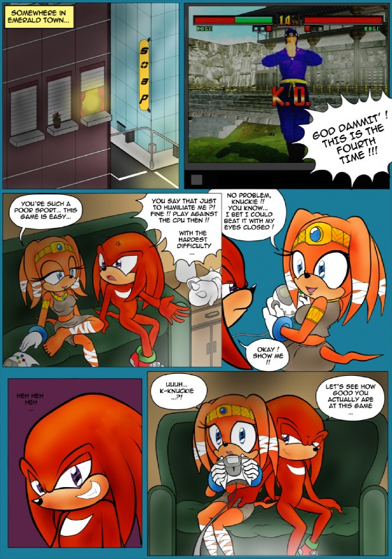 kage, knuckles the echidna, and tikal the echidna (sonic the hedgehog (series) and etc) created by raianonzika