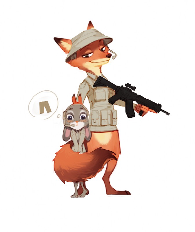 judy hopps and nick wilde (zootopia and etc) created by wu liang tuanzi