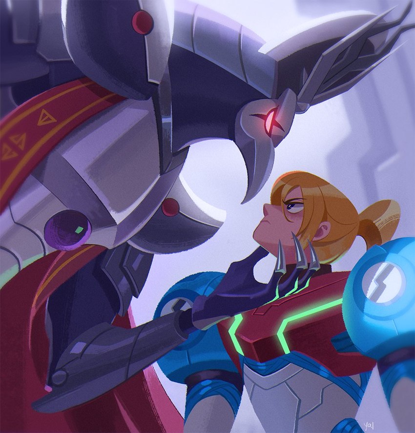 raven beak and samus aran (metroid dread and etc) created by difdifme